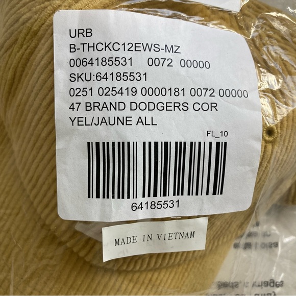 ‘47 MLB Los Angeles Dodgers Cord Baseball Hat, NWT - Picture 7 of 7